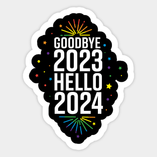 Goodbye 2023 Hello 2024 LBGTQ New Years design Sticker